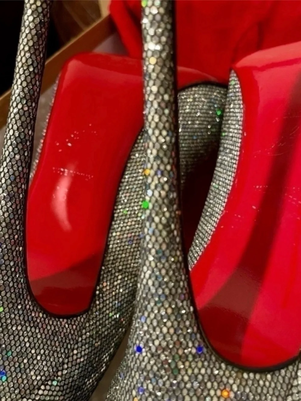 Christian Louboutin So Kate holographic disco ball sky silver pumps 120mm EU36.5